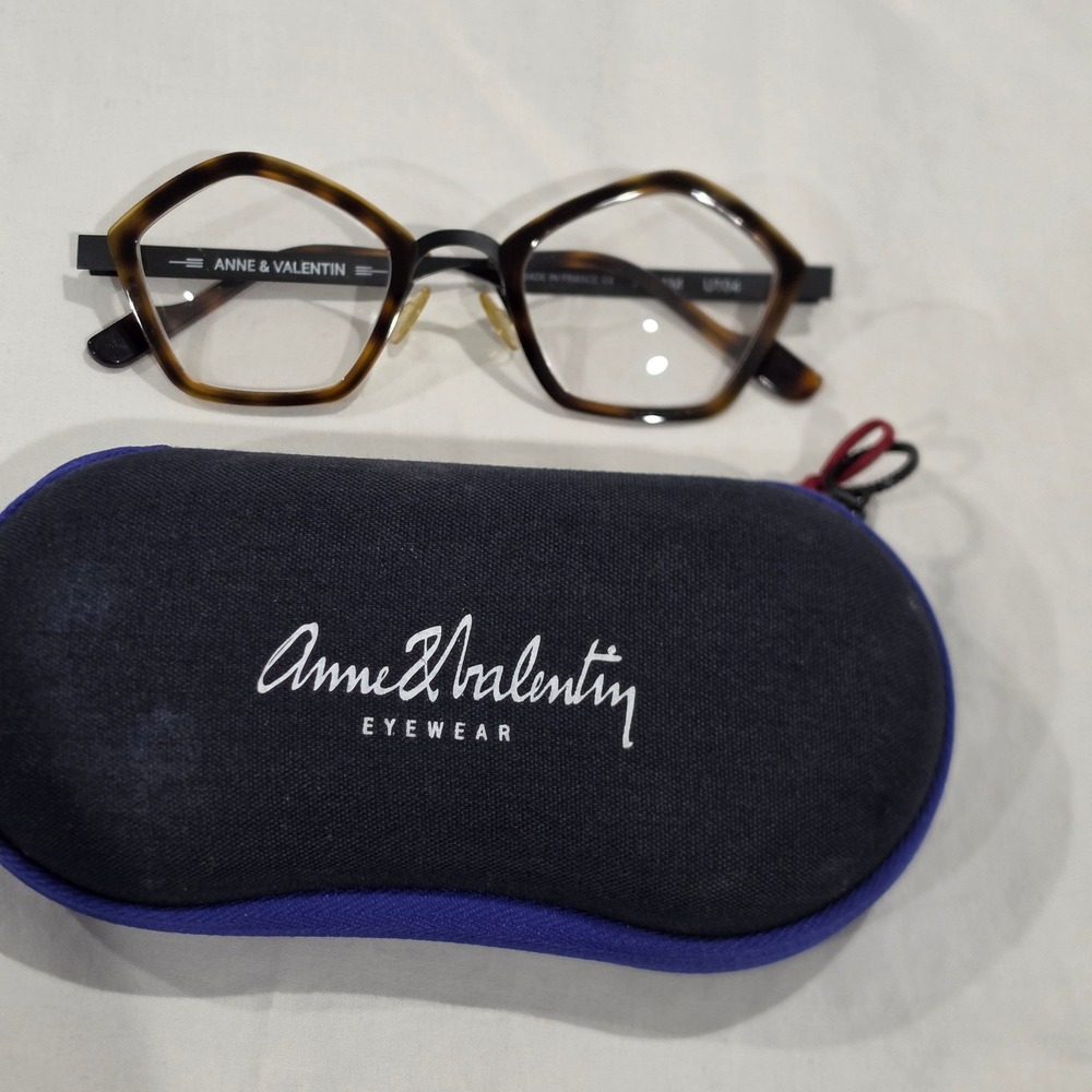 Anne & Valentin Faham U104 Eyeglasses Unisex Tortoise Black Excellent Geometric